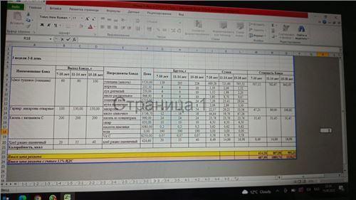 Меню 3 неделя 3 день